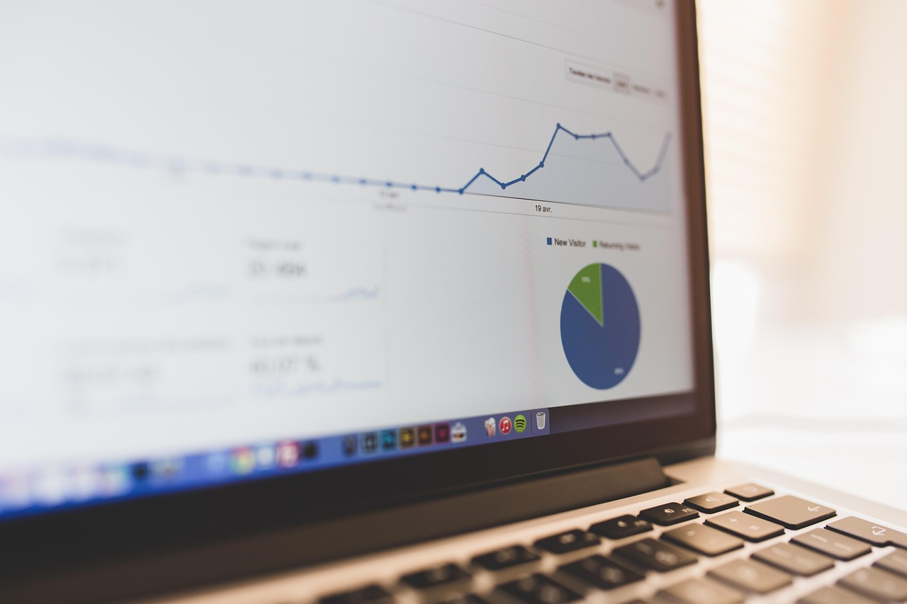 Boosting website conversions through SEO keyword research and analytics tracking on laptop screen
