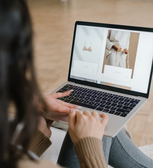 Customer browsing an online store after finding it through SEO in Singapore